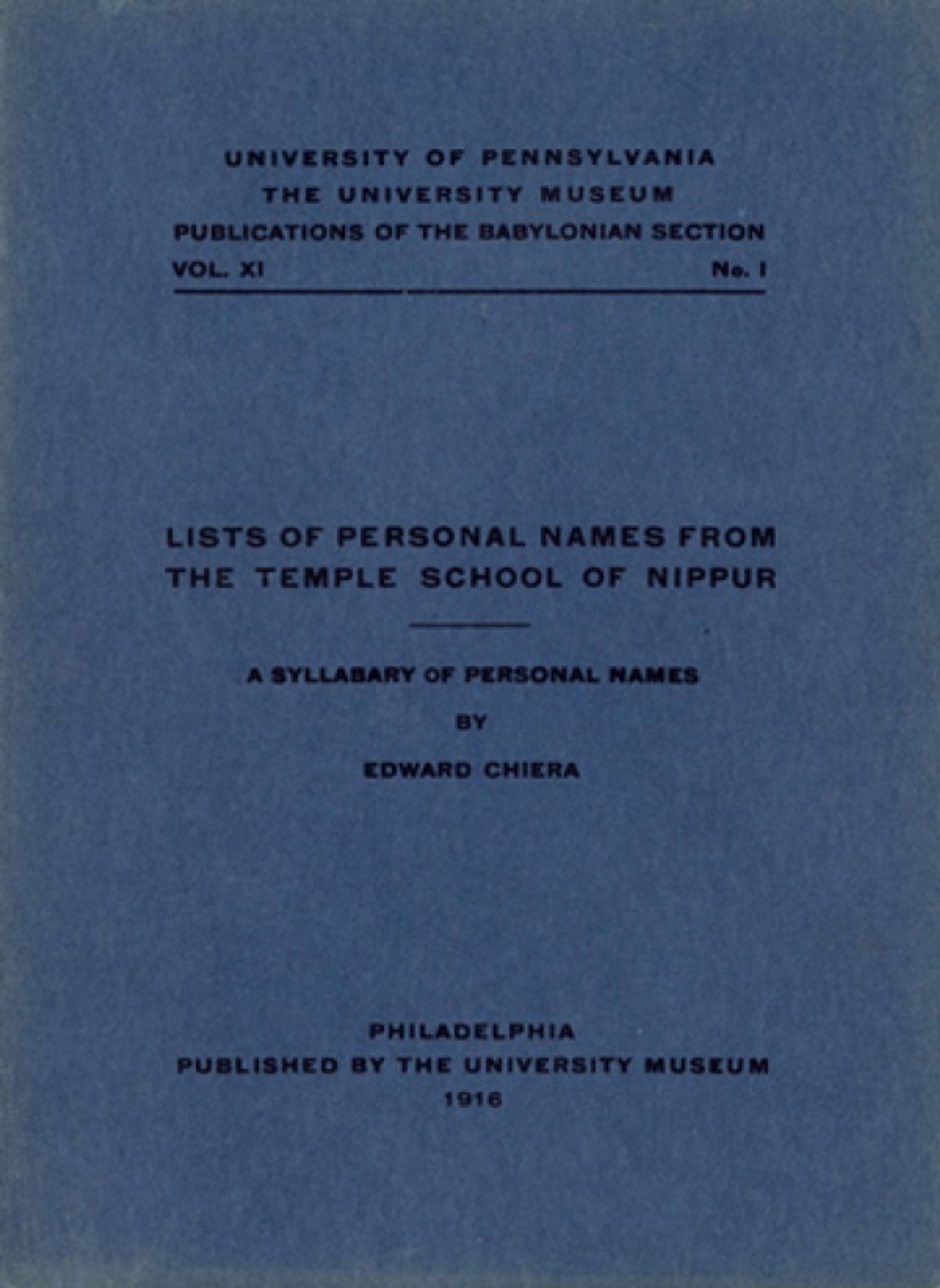 Lists of Personal Names from the Temple
