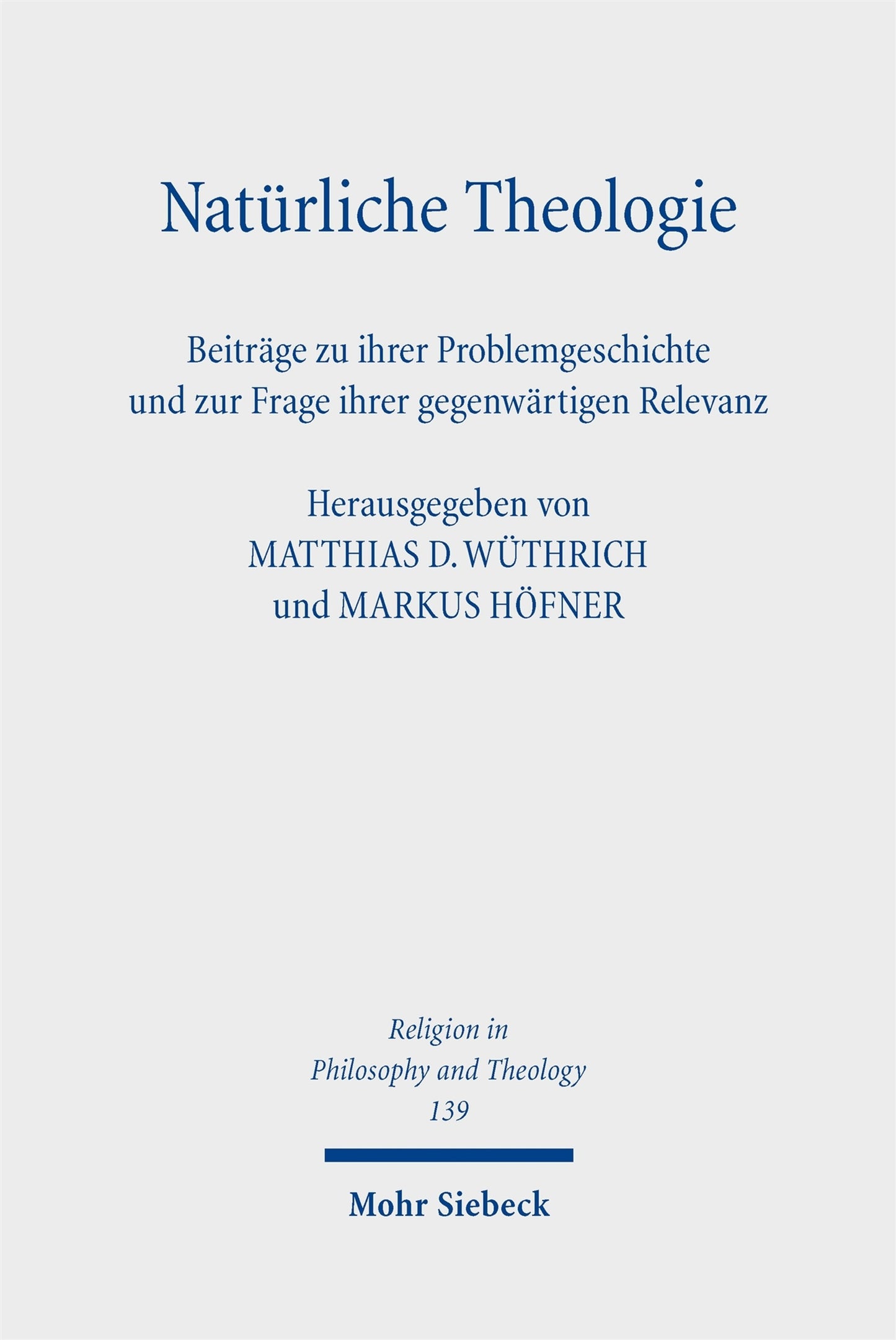 Cover image for Natürliche Theologie ISBN 9783161648076