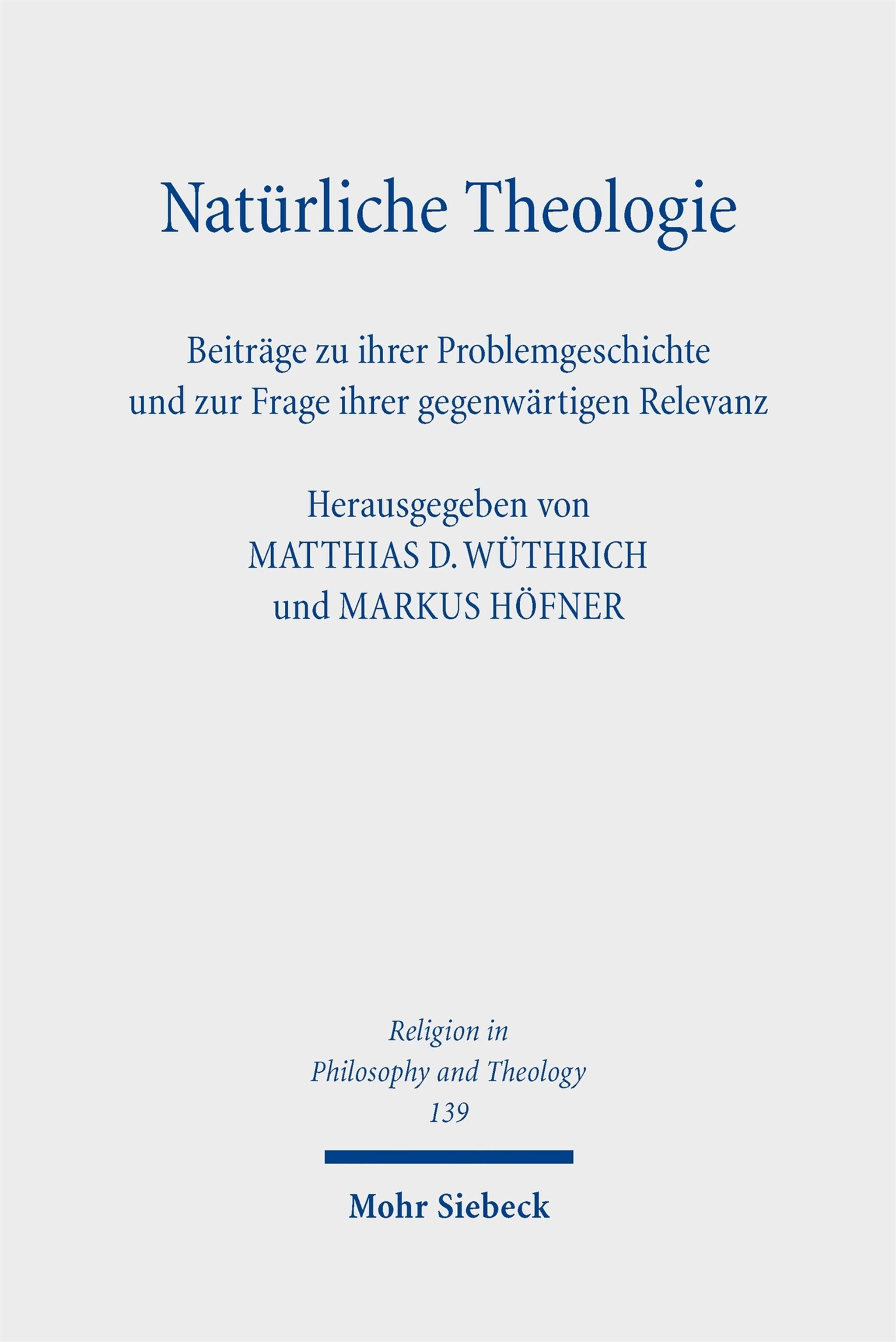 Cover image for Natürliche Theologie ISBN 9783161648076